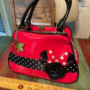 Disney Red Vinyl Purse with Charms